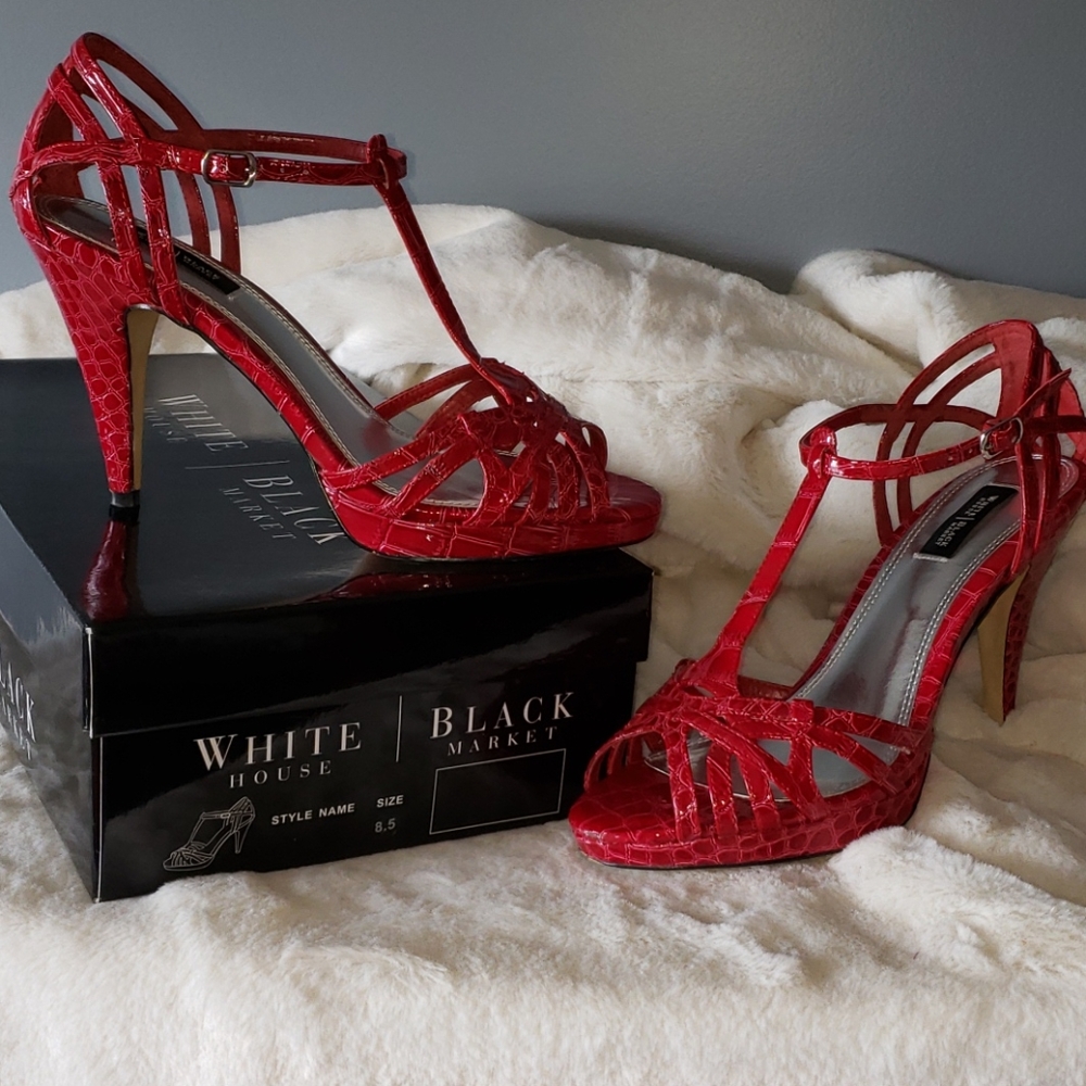 Red Snakeskin Heels